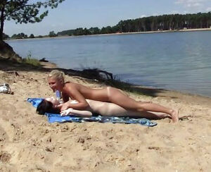 2 sizzling russian nubile getting a suntan on the free