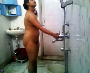 Jaw-dropping Indian School damsel naked in hostel bathroom