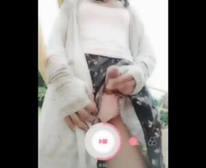Super-cute Chinese tranny in a public playground being sissy